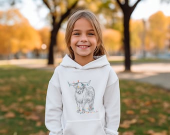 Sudadera de vaca para niños Highland Navidad vaca sudadera con capucha vaca sudadera con capucha de vaca de Navidad sudadera con capucha vaquera sudadera con capucha vaca amante sudadera con capucha