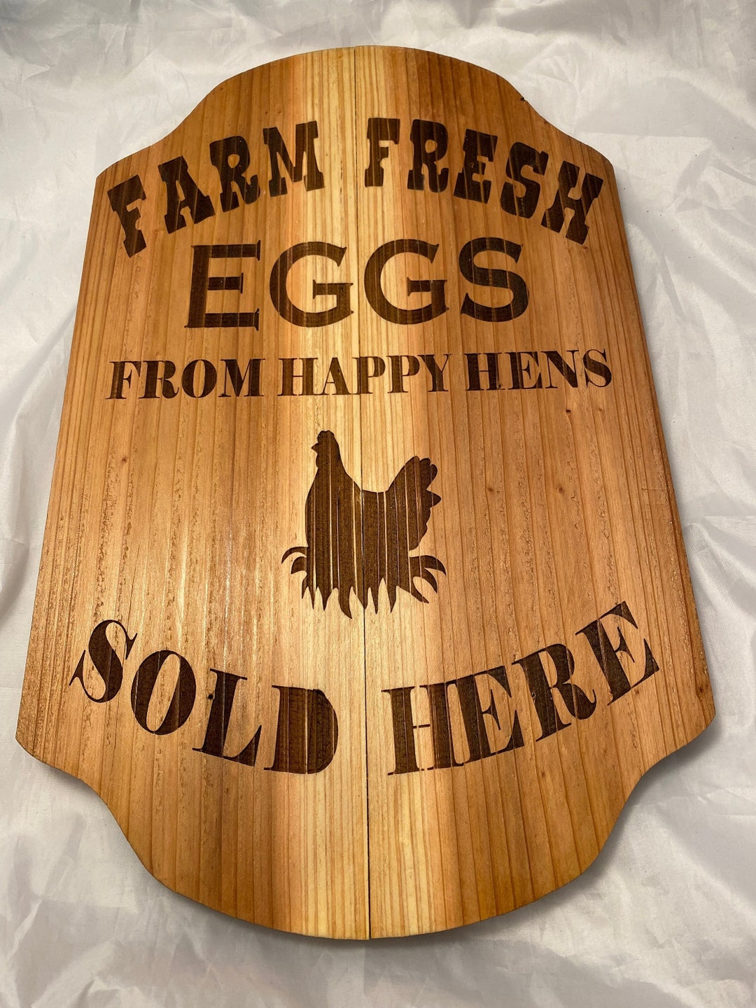 Rustic Fresh Egg Sign Wooden Cedar Farm Sign 18 X 11 Laser Carved Laser