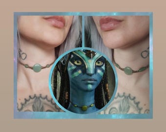 Avatar - Neytiri inspired Aventurine choker + surprise Avatar sticker set
