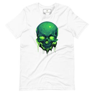 Green Skull Tee, Comfort Colours Shirt with Unique Skulls Design, Trendy & Bold Style