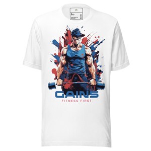 Gym Gains Shirt, Comfort Colours Vintage Gym Tee, Fun & Trendy Graphic for Fitness Lovers
