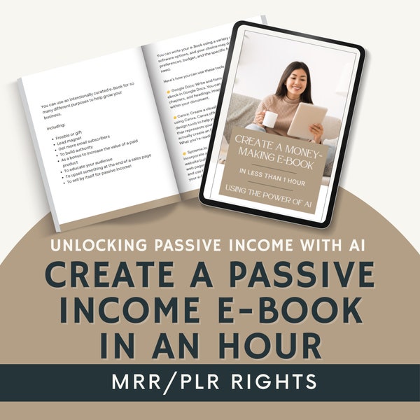 How to Create a Passive Income EBook in 1 Hour, AI ChatGPT Generated Done for You Ebook, PLR MRR Passive Income Ideas, Sell Digital Products