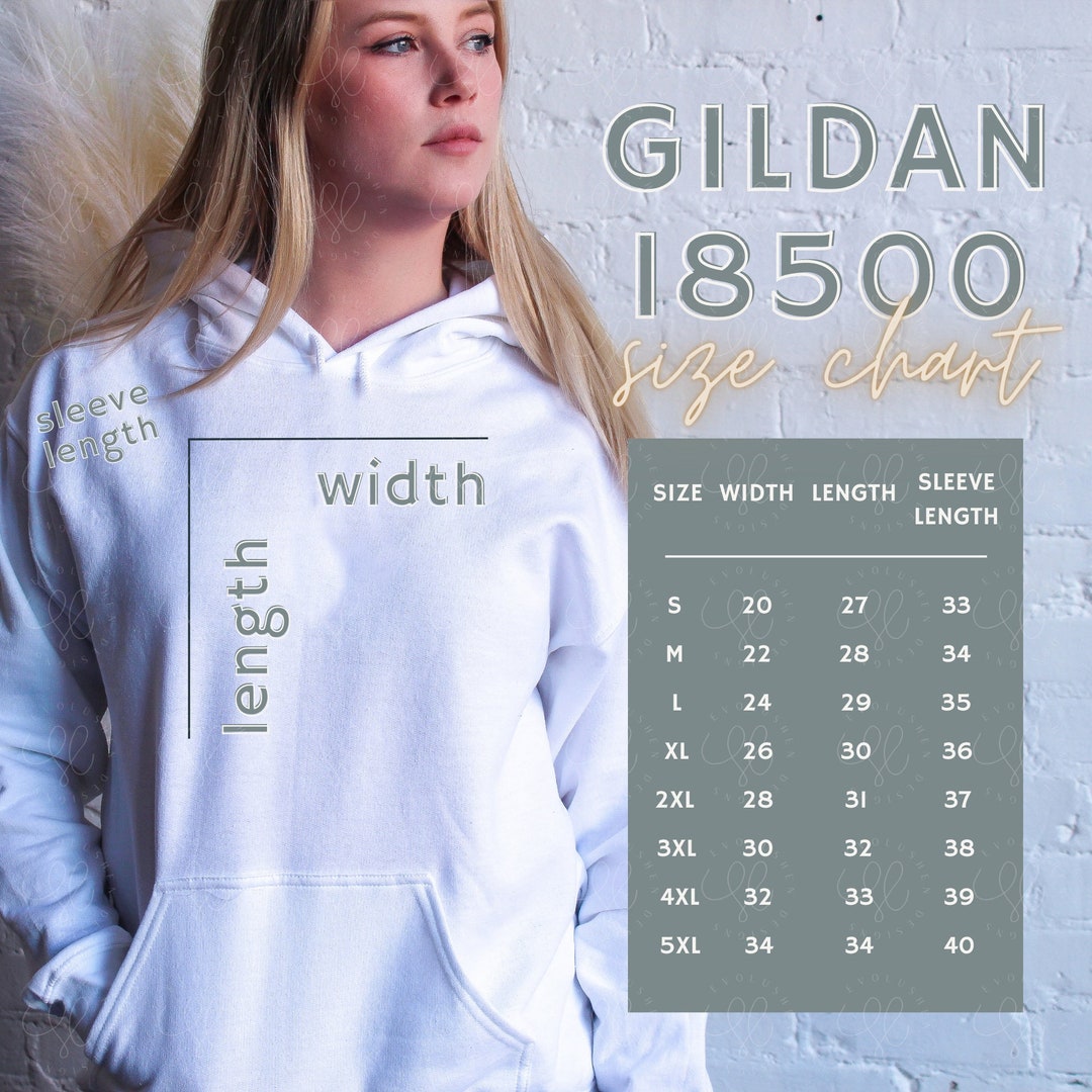 Gildan 18500 Size Chart, Size Chart, Whole Shop Bundle, Gildan Size ...