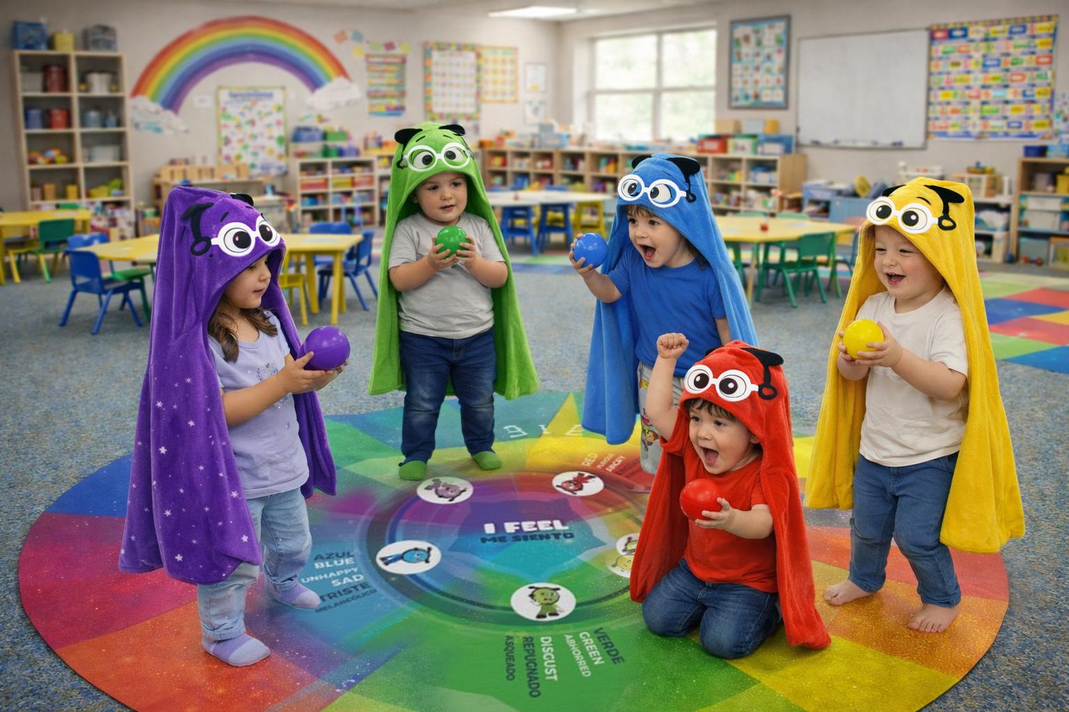 Bilingual Feelings & Emotions Round Rug for Clinic Classroom (SEL) - Etsy