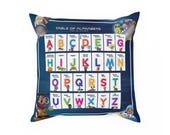 Table of Alphabets in Spanish & English with Cognates words and Numbers- Cushion for Learning Corner Space - Letters - Numbers