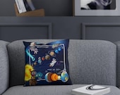 Solar System Terms in Spanish & English - Cushion for Learning Corner Space - Science
