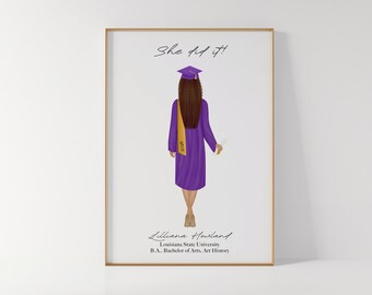 Impression de remise des diplômes personnalisée, cadeau de remise des diplômes, université, collège ou lycée, impression de remise des diplômes personnalisée, cadeaux pour elle