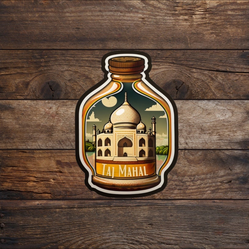 Taj Mahal India Sticker 4 Inch - Waterproof Vinyl Decal For Laptop, Bottle, Car