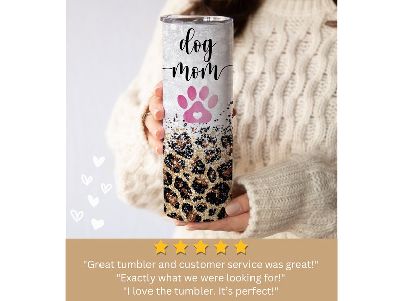 Dog Mom Leopard Tumbler for Mother's Day Gift Mom of Dogs Cup for
