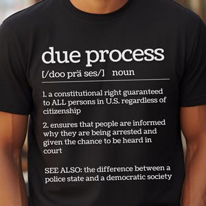Political Due Process T-Shirt: Constitutional Rights, Social Justice Activist Tee