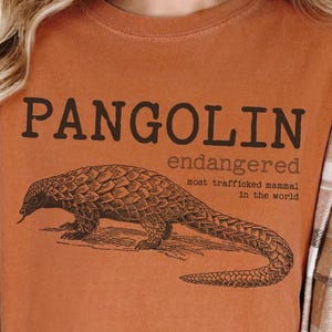 Endangered Pangolin Awareness T-Shirt: Unisex Garment-Dyed Wildlife Tee
