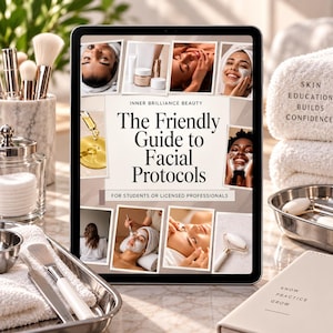 Esthetician Facial Protocol Guide, Facial Treatment Protocols, Esthetician Student Guide, Skincare Training PDF