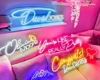 Custom Neon Sign: Personalized LED Wall Art, Party Decor