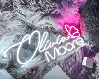 Custom Baby Name Neon Sign: Boho Baby Shower Decor