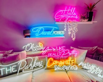 Neon Namensschild LED-Lichter, Leuchtreklame Schlafzimmer, benutzerdefinierte Neon LED-Lichter, personalisierte Babyname Beschilderung, Kinderzimmer Kinderzimmer Dekor, Bestfriend Geschenk
