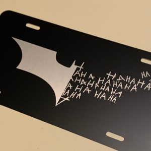 thumbnail image 2 of Batman Logo Engraved Stainless Steel License Plate Frame 2 of 6