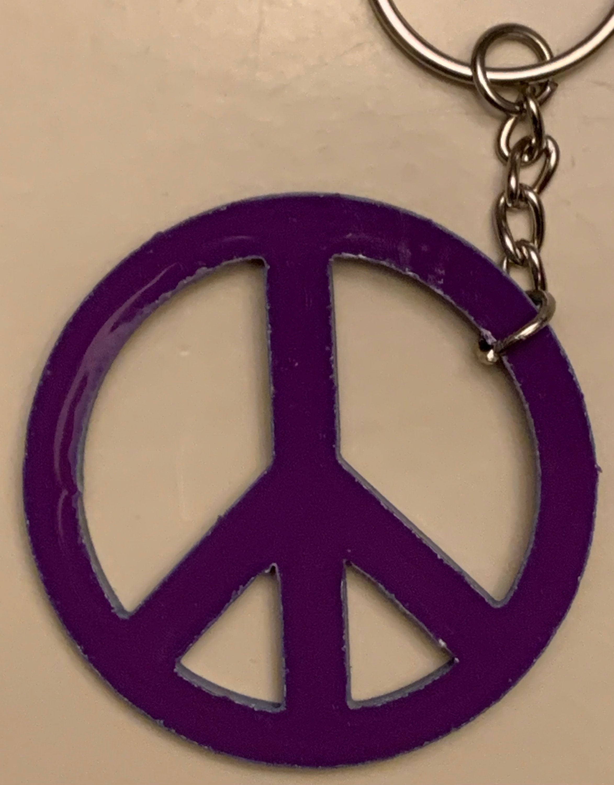 Peace Sign - Purple Acrylic Keychain - Etsy