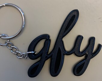 gfy - Black acrylic keychain