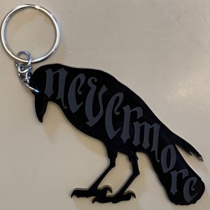 Nevermore raven - Black acrylic bag accessory