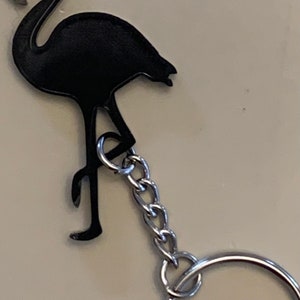 flamingo - Black acrylic keychain