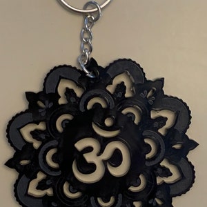 vishuddha chakra mandala - Accesorio de bolsa de acrílico negro
