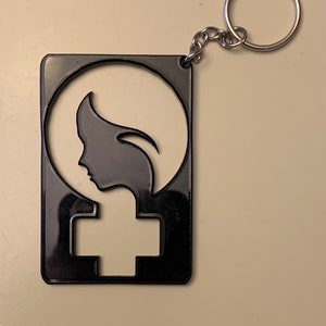 intersektional feministisch boxed - Schwarzer Acryl Schlüsselanhänger