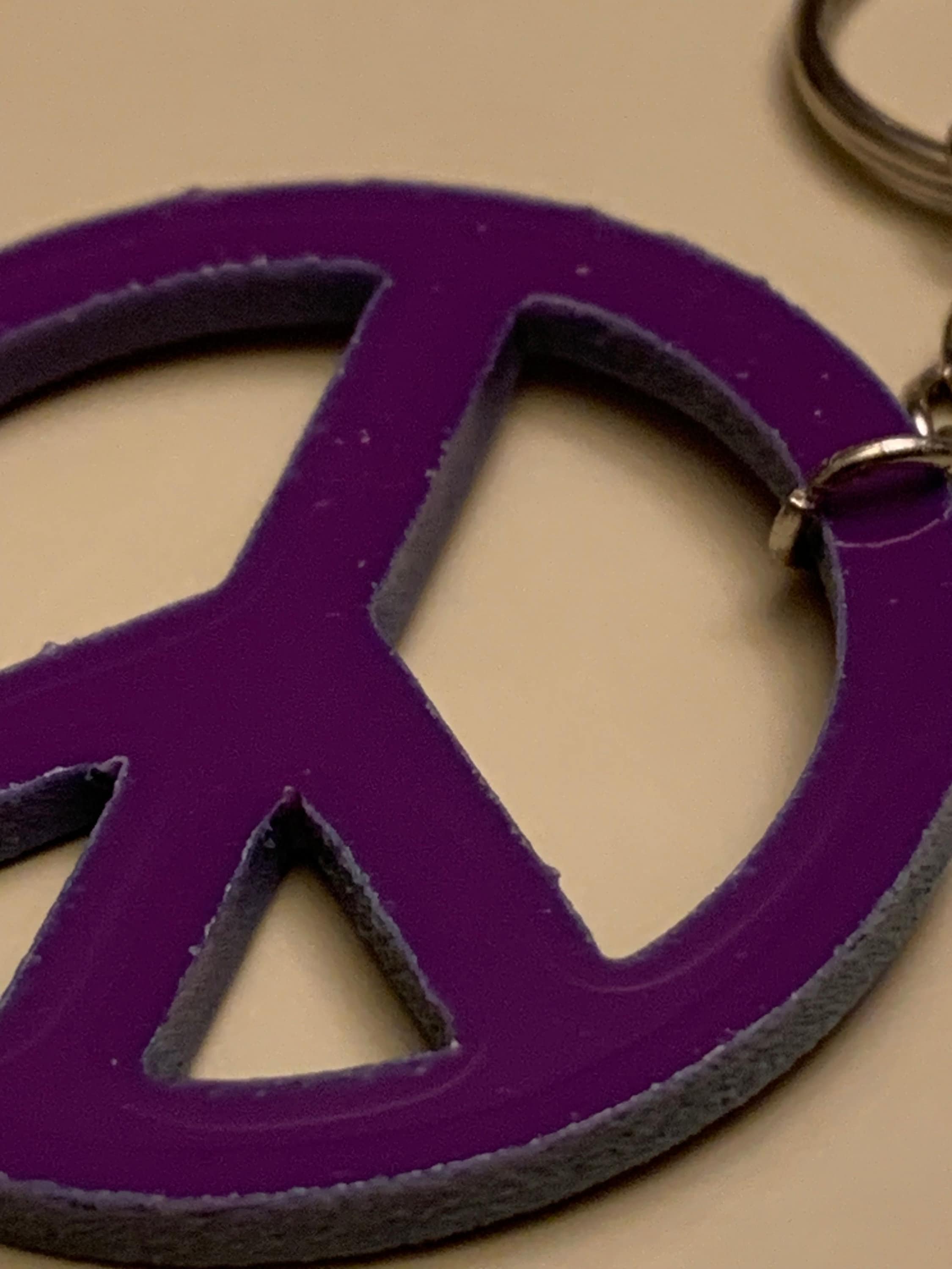 Peace Sign - Purple Acrylic Keychain - Etsy
