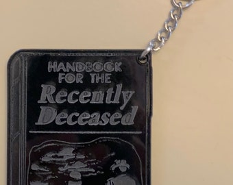 Handbook for the recently deceased - Black acrylic bag accessory