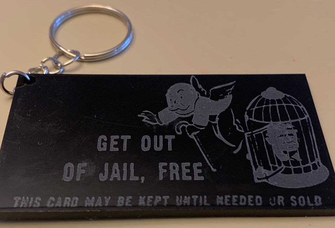 Get Out of Jail Free Card - Black Acrylic Bag Accessory - Etsy
