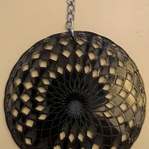 diamante de geometría sagrada - Accesorio de bolsa de acrílico negro