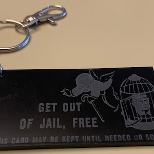 verlaat de gevangenis gratis kaart - clip Zwart acryl tasaccessoire