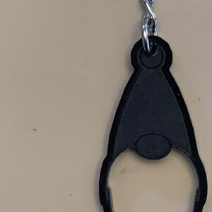 gnome beard hole - Black acrylic keychain