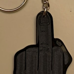middle finger - Black acrylic keychain