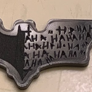 grownup batboy and jester - Black acrylic keychain