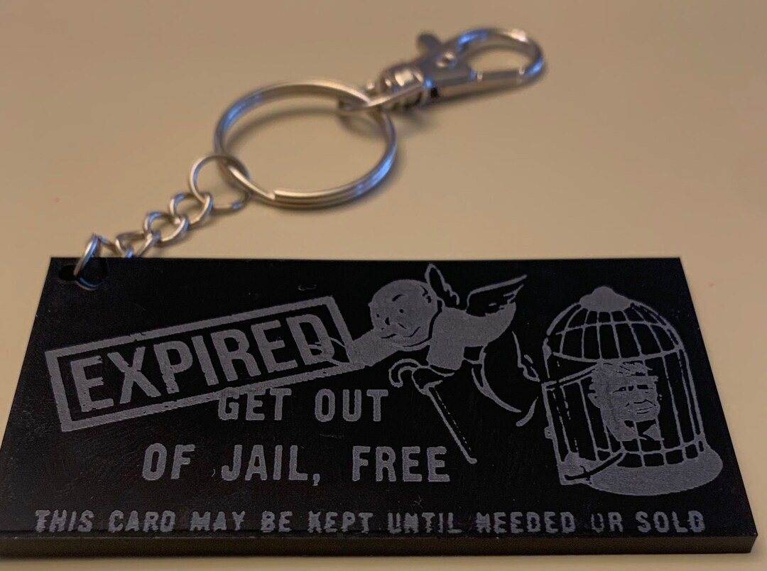 Get Out of Jail Free Card Expired Clip Black Acrylic Bag Accessory Etsy
