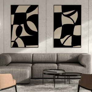 Abstract Mid-Century Boho, print, poster, digital wall art, wall art, art print, wall art prints, Printable art, digital art, cozy wall art