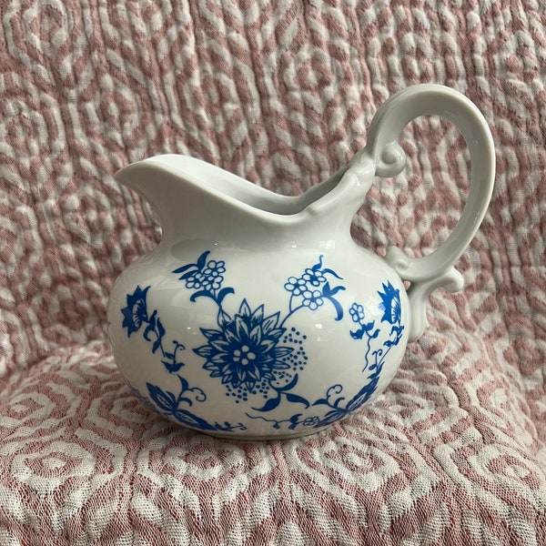 White and Blue Ceramic Pitcher