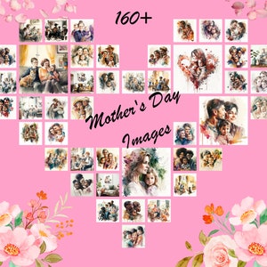 Más de 160 días únicos para el Día de la Madre, Día de la Abuela - Todas las razas - Paquete definitivo para el Día de la Madre para tarjeta del Día de la Madre, marco de fotos, regalo del Día de la Madre