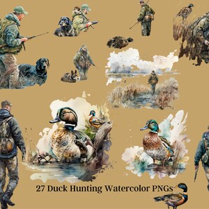 Duck Hunting Artwork - 27 Unique PNGs in Opaque and Transparent Versions - Commercial Use Allowed - Hunting Artwork - Hunting PNG - Duck Art