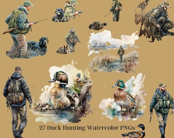 Duck Hunting Artwork - 27 Unique PNGs in Opaque and Transparent Versions - Commercial Use Allowed - Hunting Artwork - Hunting PNG - Duck Art