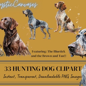 33 Hunting Dog Clipart - 33 Hunting Hound Artwork - Hunting Dog PNG, Hunting Hound PNG, Dog Art, Dog Clipart, 300 DPI Transparent