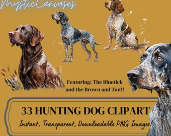 33 Hunting Dog Clipart - 33 Hunting Hound Artwork - Hunting Dog PNG, Hunting Hound PNG, Dog Art, Dog Clipart, 300 DPI Transparent