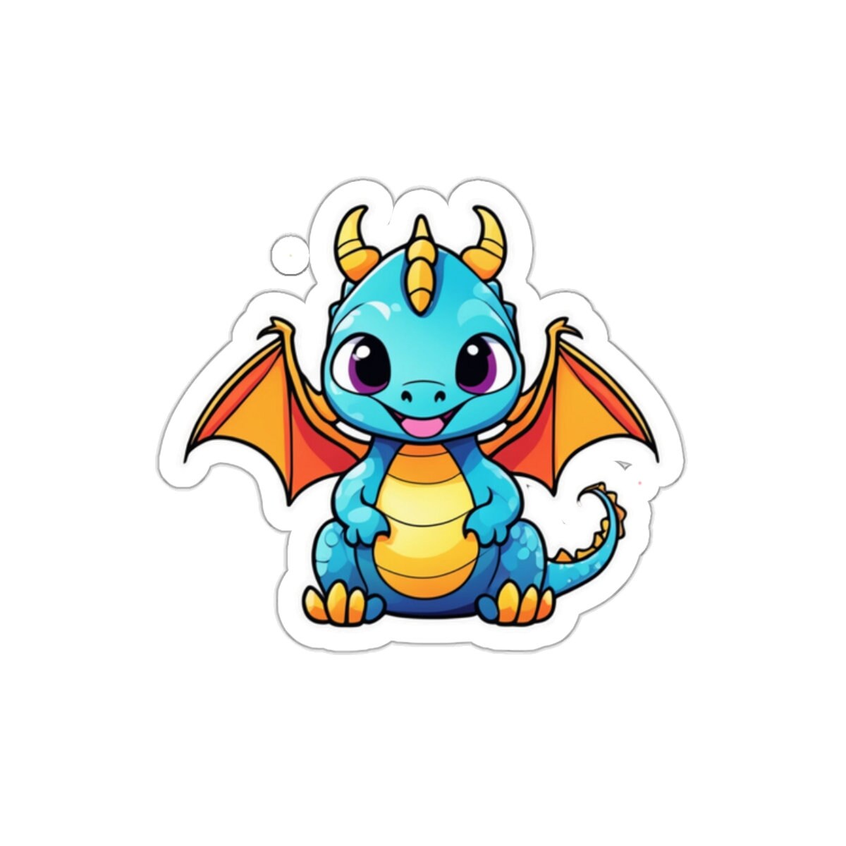 Cute Dragon Sticker Rainbow Baby Dragon Sticker Happy Dragon Colorful ...
