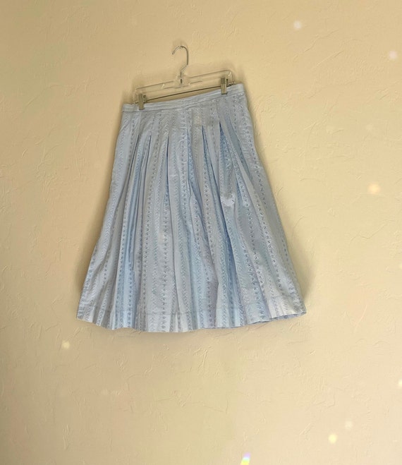 Beautiful Vintage Céline Blue Cotton Skirt | Auth… - image 1