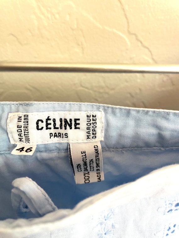 Beautiful Vintage Céline Blue Cotton Skirt | Auth… - image 3