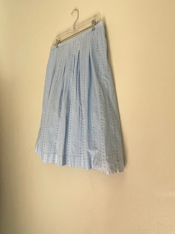Beautiful Vintage Céline Blue Cotton Skirt | Auth… - image 4