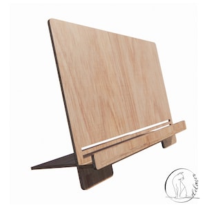 Verstelbare hoek Tablet Staand of Tablethouder SVG-bestand. DYI houten telefoon staande laser gesneden vijl. Houten 6mm. Downloadbaar bestand. W013