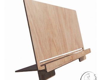 Regulowany kąt Tablet Stand lub Tablet Holder SVG plik. DYI drewniany Telefon Standing laserowo wycinany plik. Drewniany 6 mm. Plik do pobrania. W013