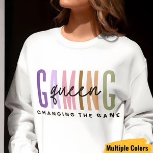 Gaming Queen Sweatshirt Gamer Girl Sweater, Video Game Lover Gift, Videogamer Sweatshirt, Videogame Sweater, Cozy Gamer Girl Hoodie (aus)