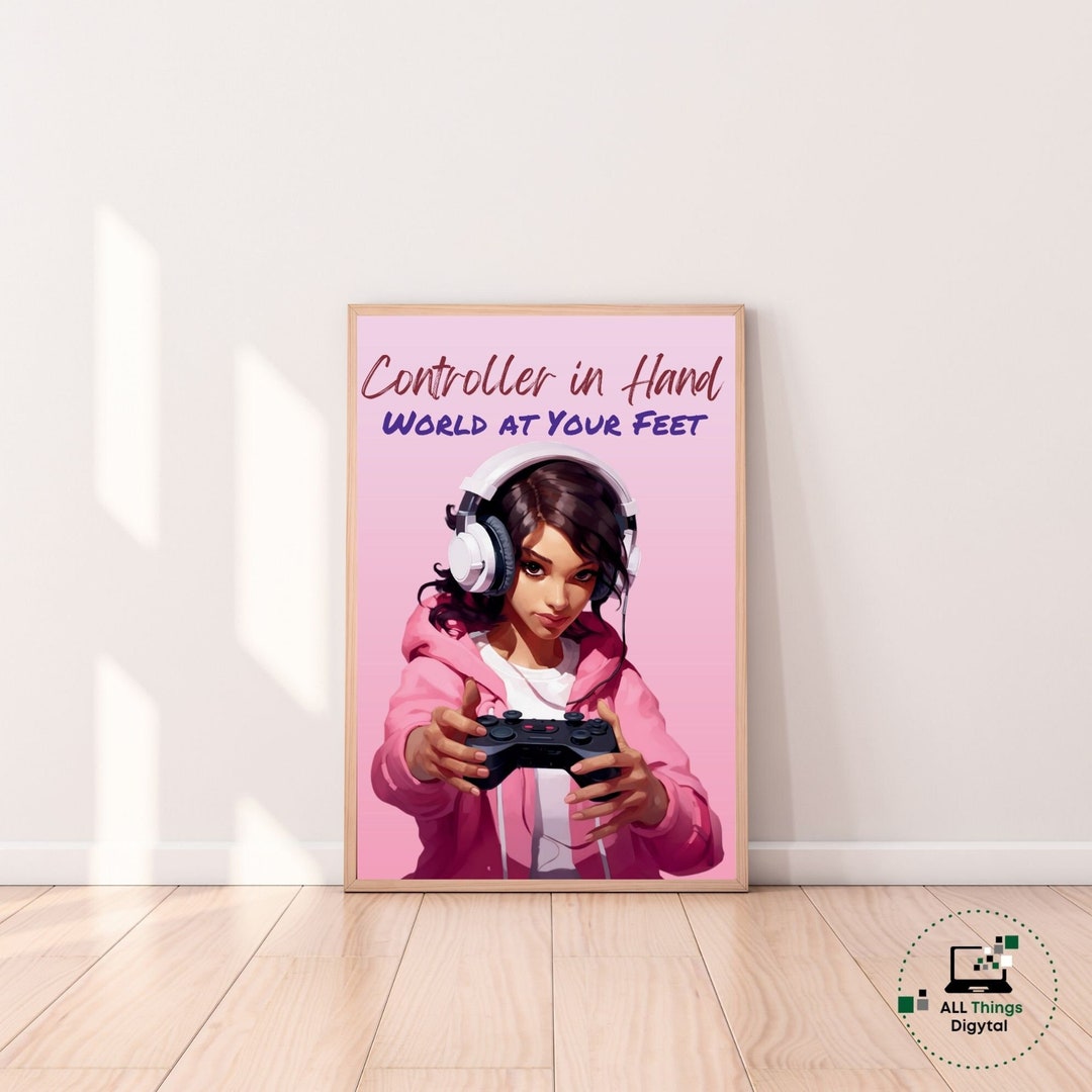 Gaming Wall Art Gaming Poster Gaming Room Decor Gaming Printables Girl